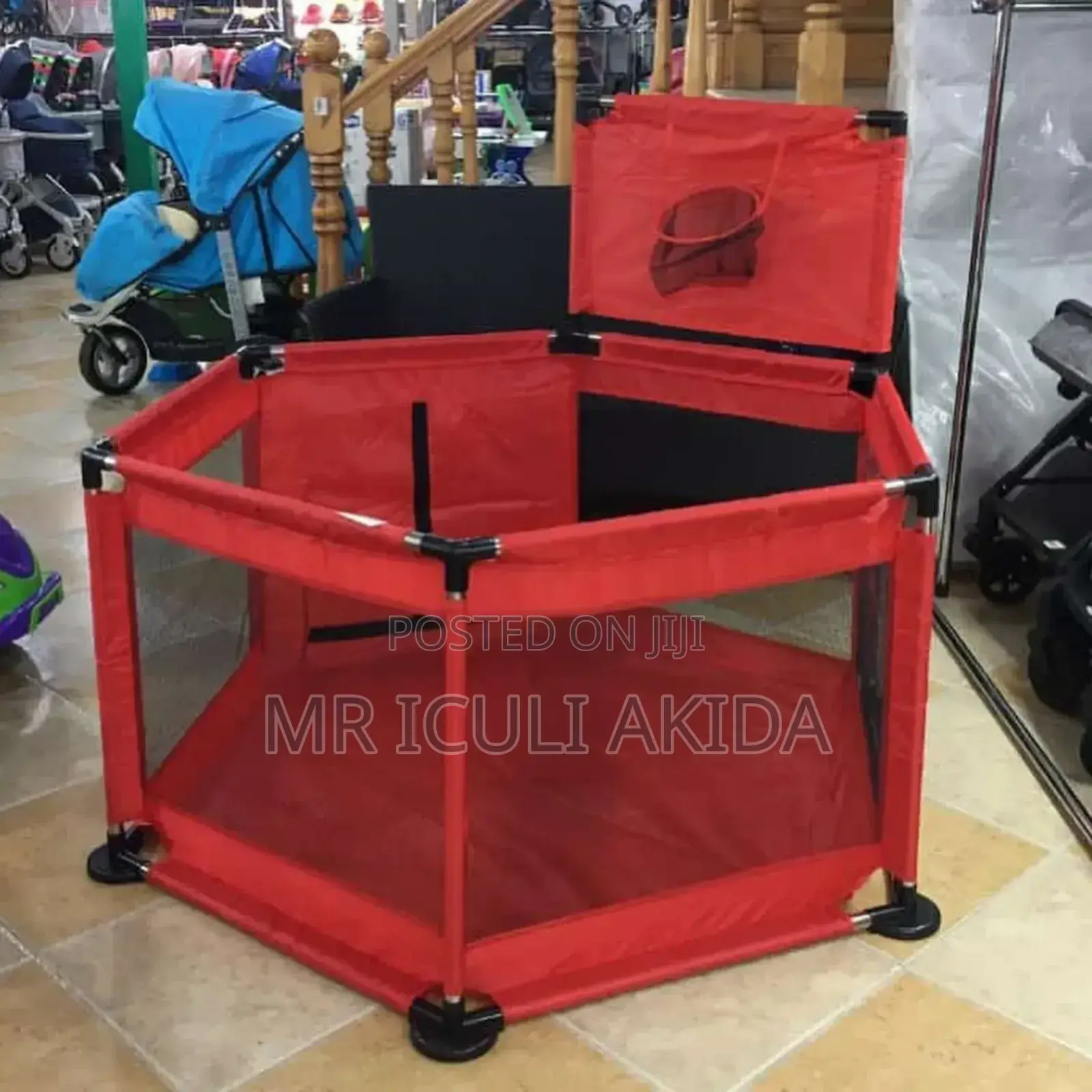 Pentagon Shape Kids Play Pen With Basketball Net and Balls