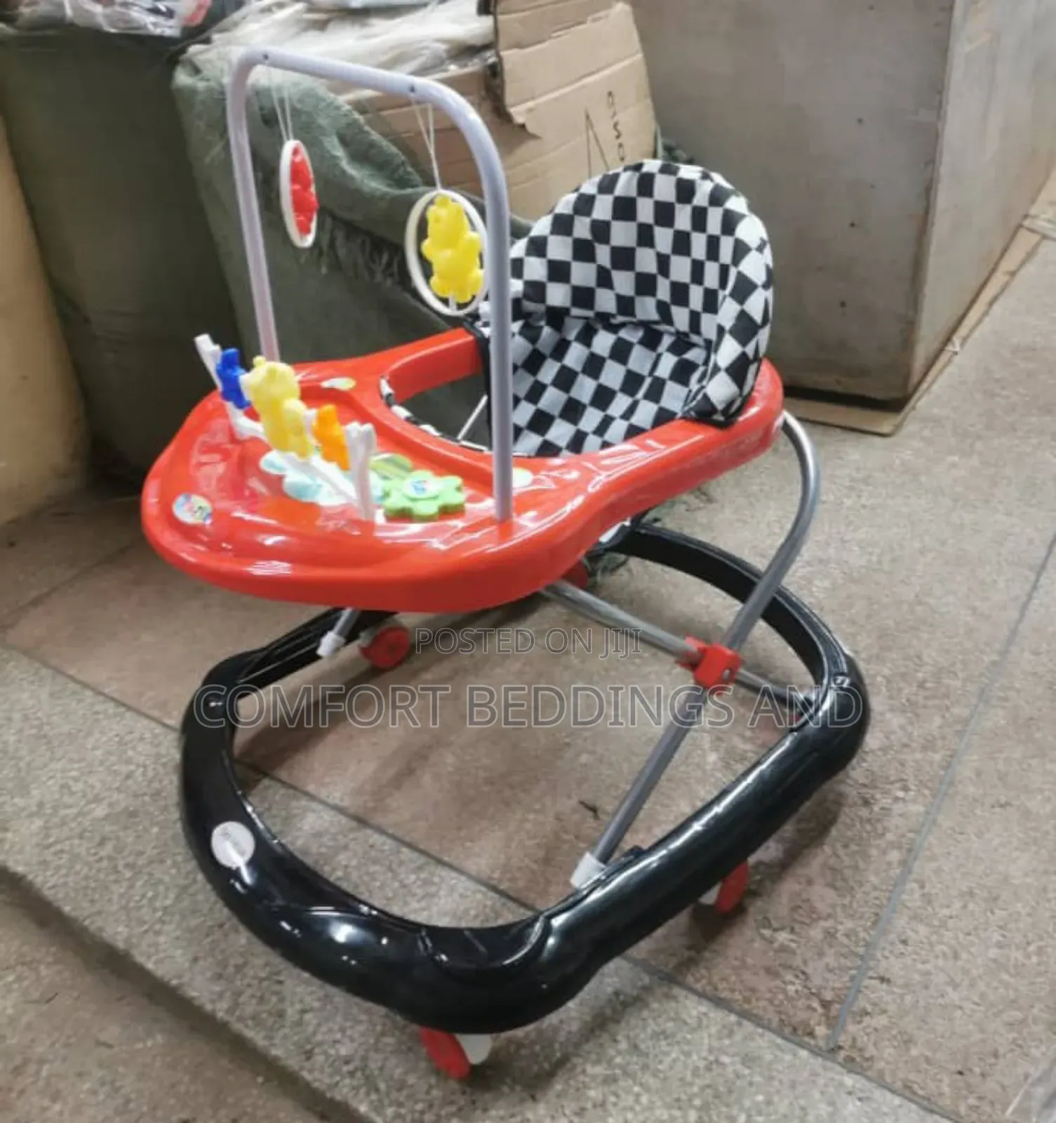 Baby Walker With Toys Black and Red