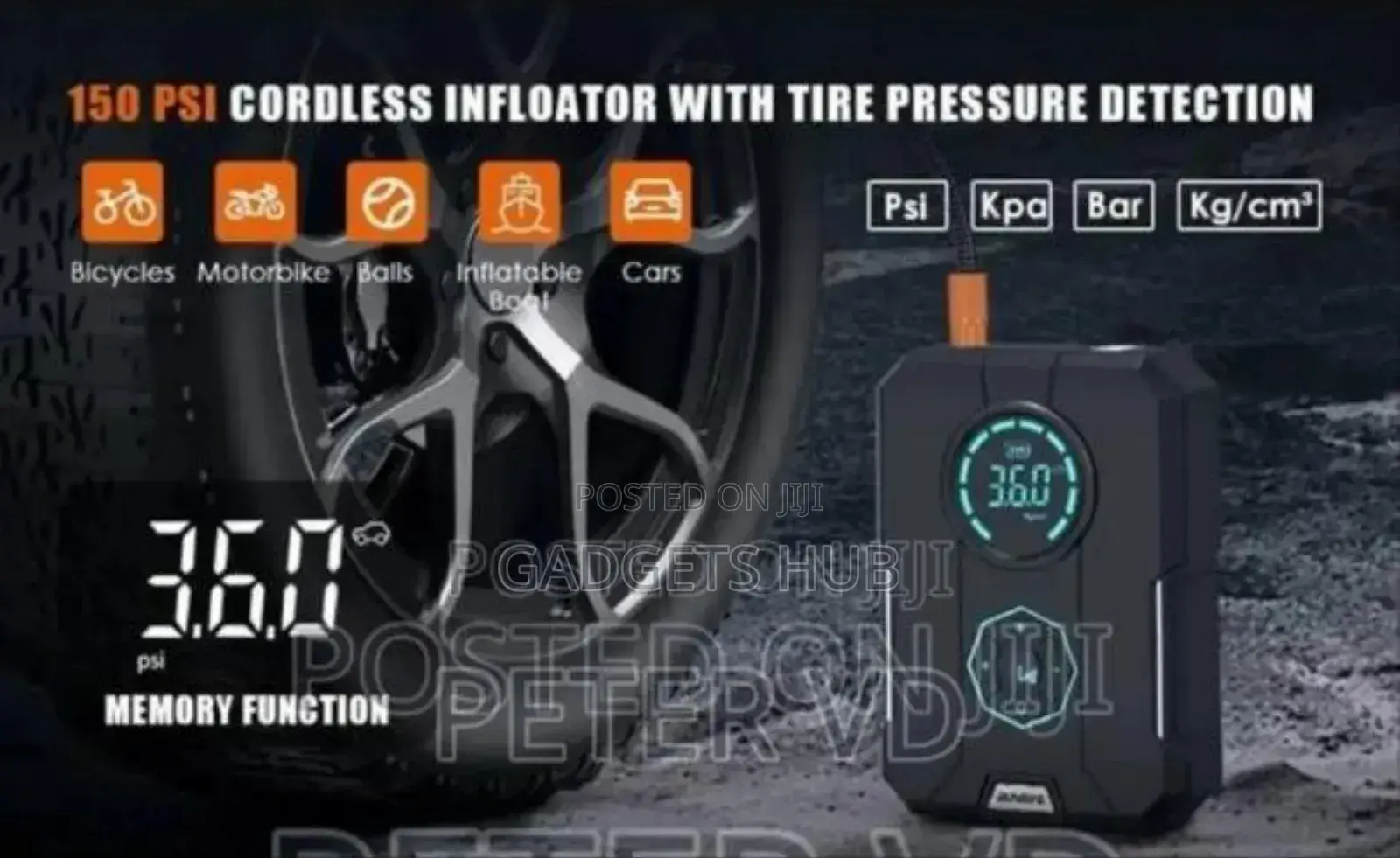 6 In 1car Jump Starter Power Battery Charger Tire Lnflator