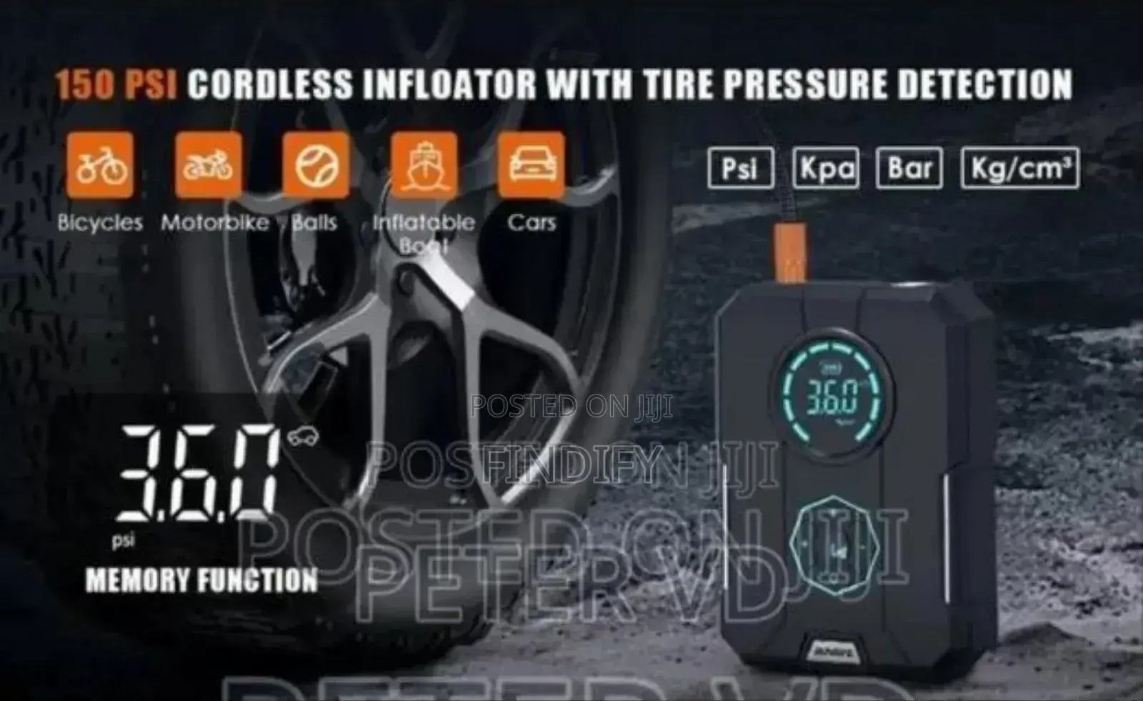 6 In 1car Jump Starter Power Battery Charger Tire Lnflator