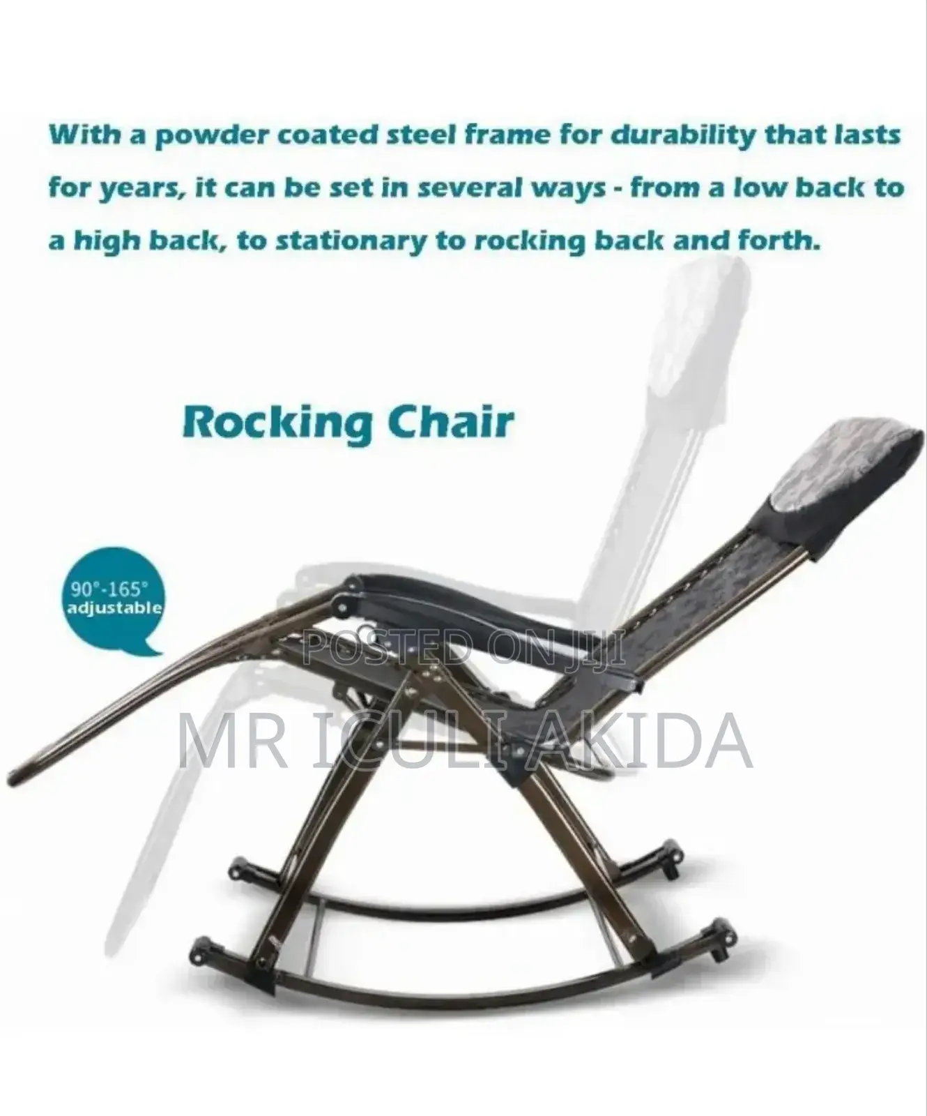 Garden Relaxing Zero Gravity Lounger Inclining Rocking Chair