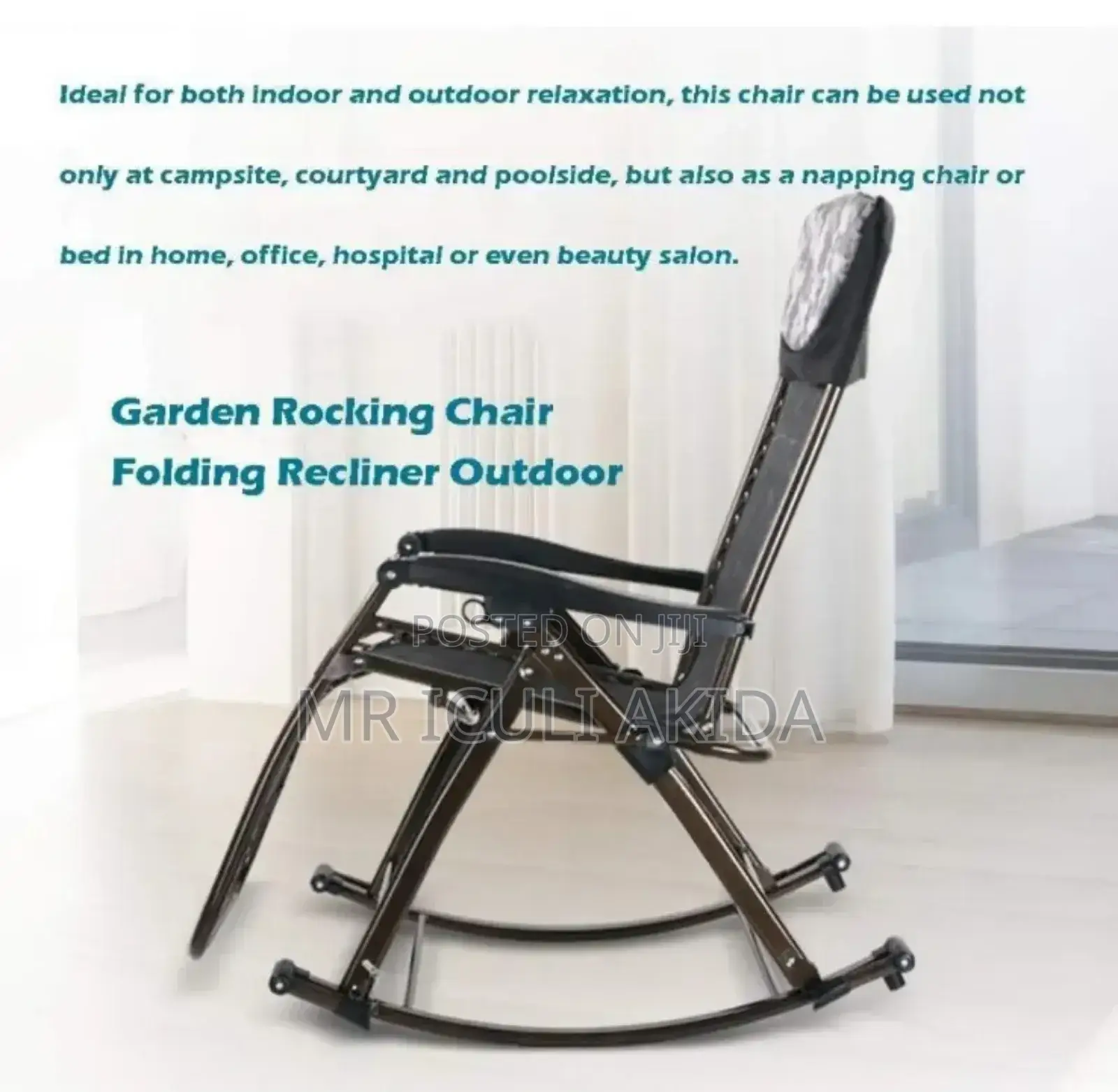 Garden Relaxing Zero Gravity Lounger Inclining Rocking Chair