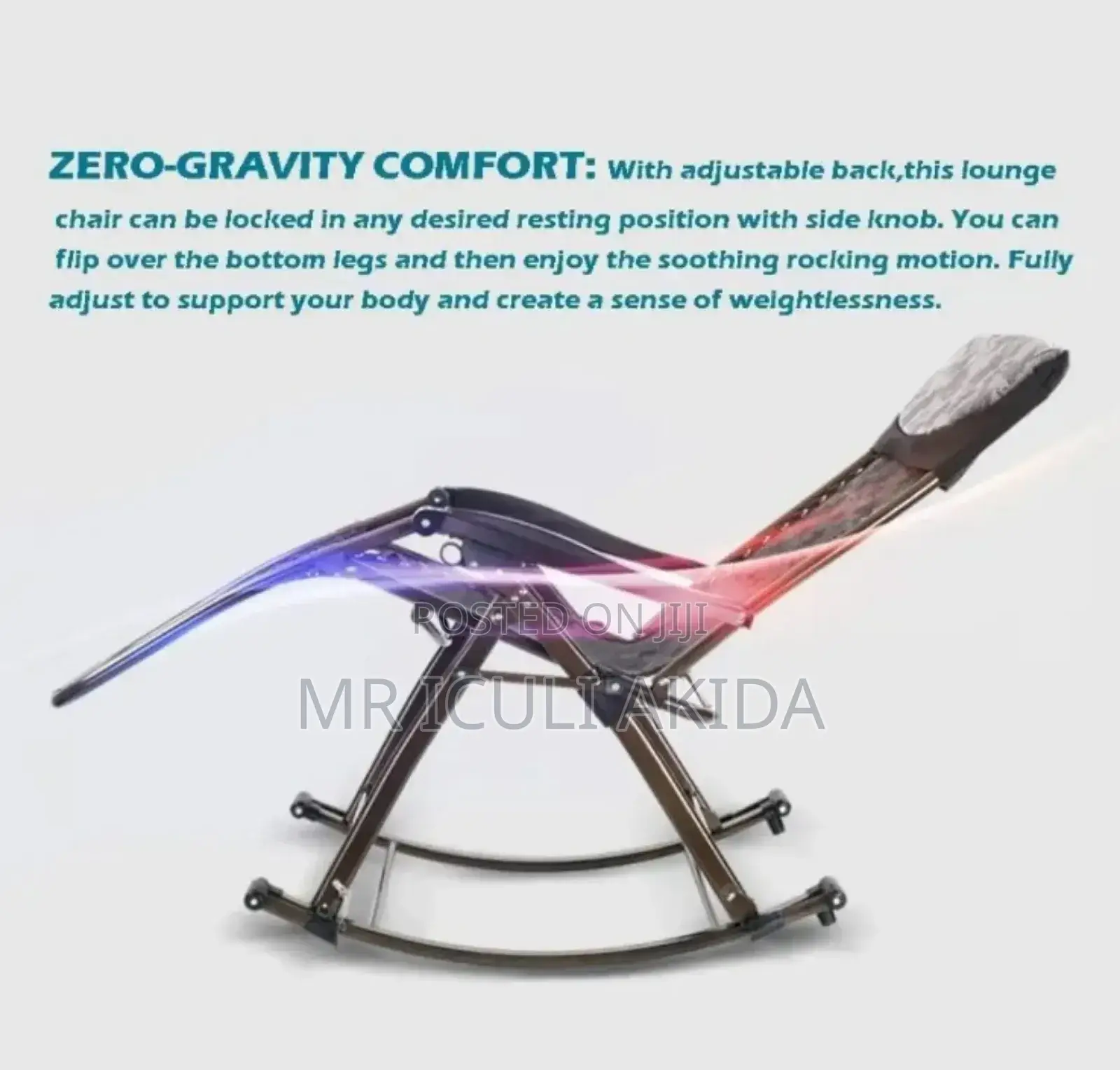 Garden Relaxing Zero Gravity Lounger Inclining Rocking Chair