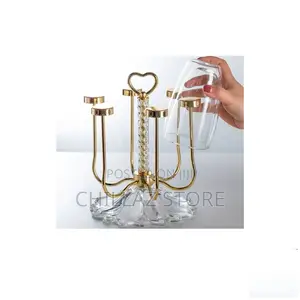 Golden Stainless Steel Glass Holder.