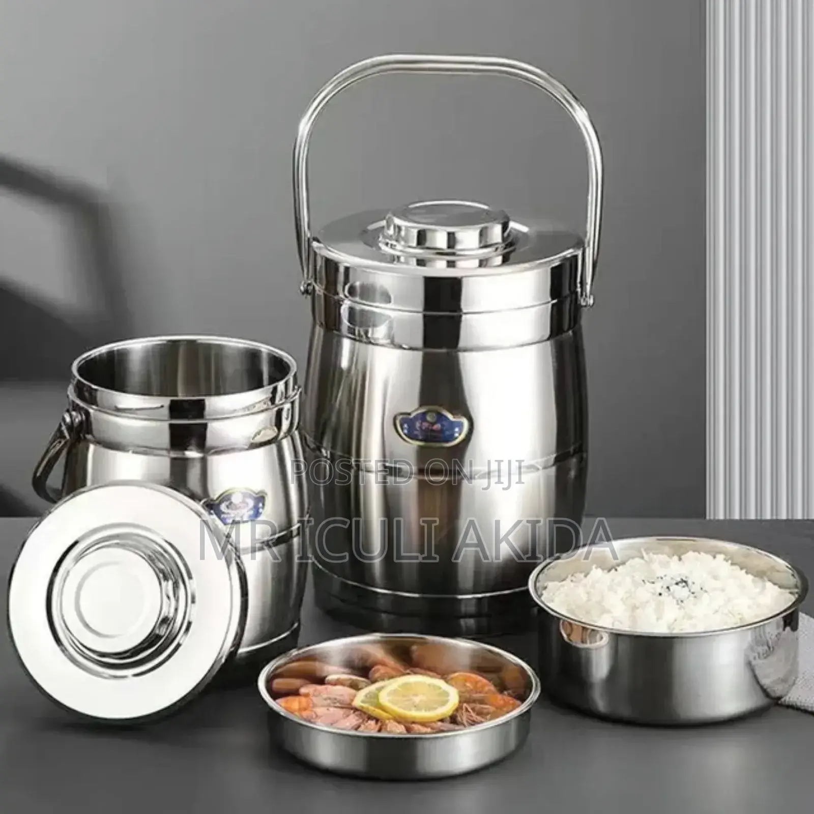 2L Stainless Steel Insulated Multi-Layer Thermal Lunch Box