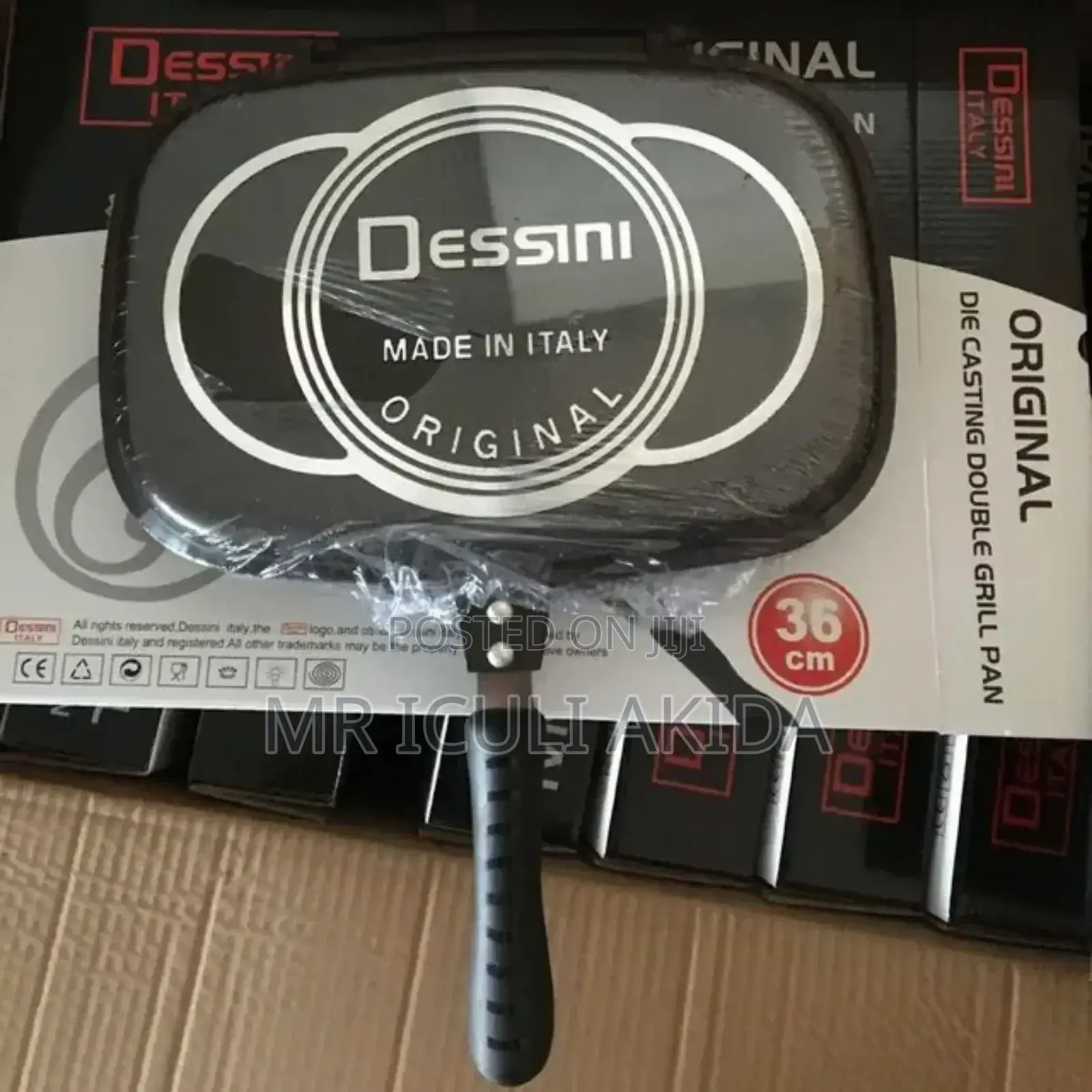 Dessini 36cm Non-Stick Die-Cast Double Grill Frying Pan