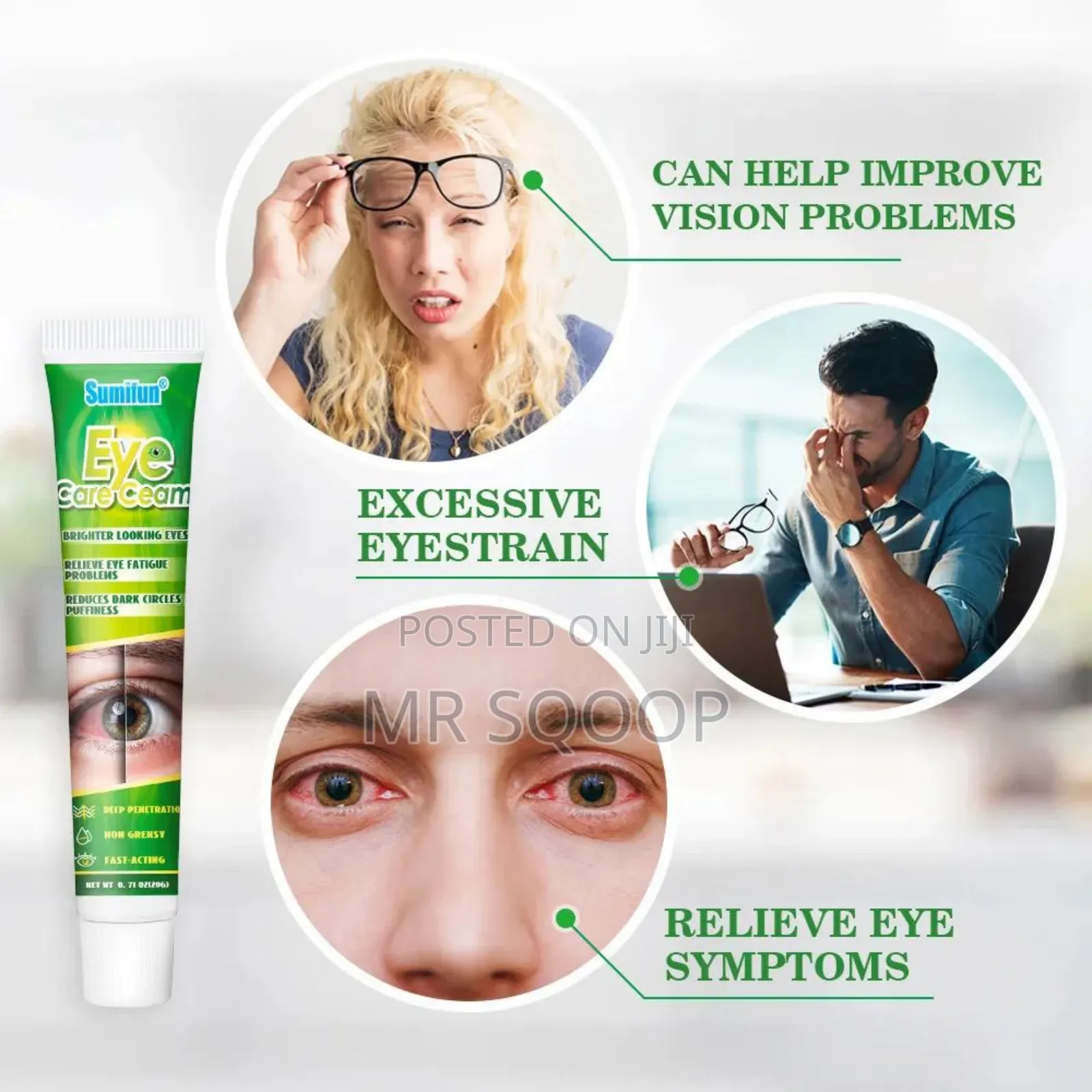 Eye Care Cream Relieve Red Eyes Blurred Dry Eyes Whitening
