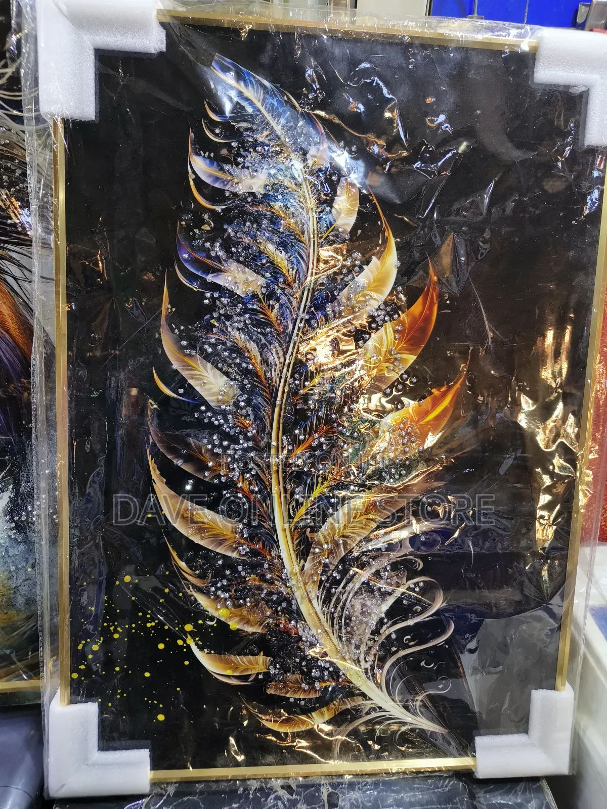 Feather Crystal Painting for Wall Deoration