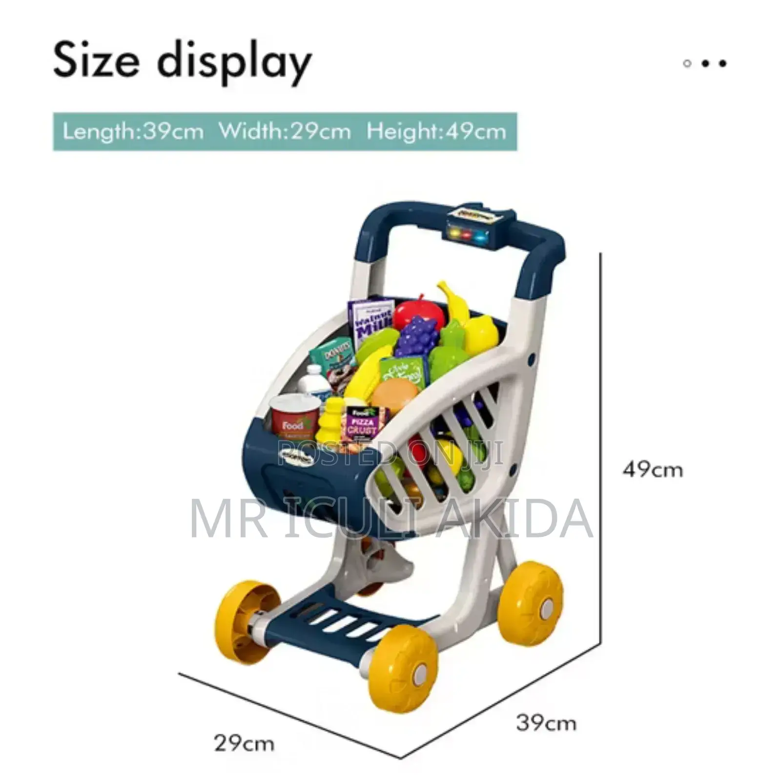 41pcs Kids Pretend Mini Supermarket Shopping Trolley Cart