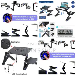 New Adjustable Laptop Stand With Fan and Usb Charging Port