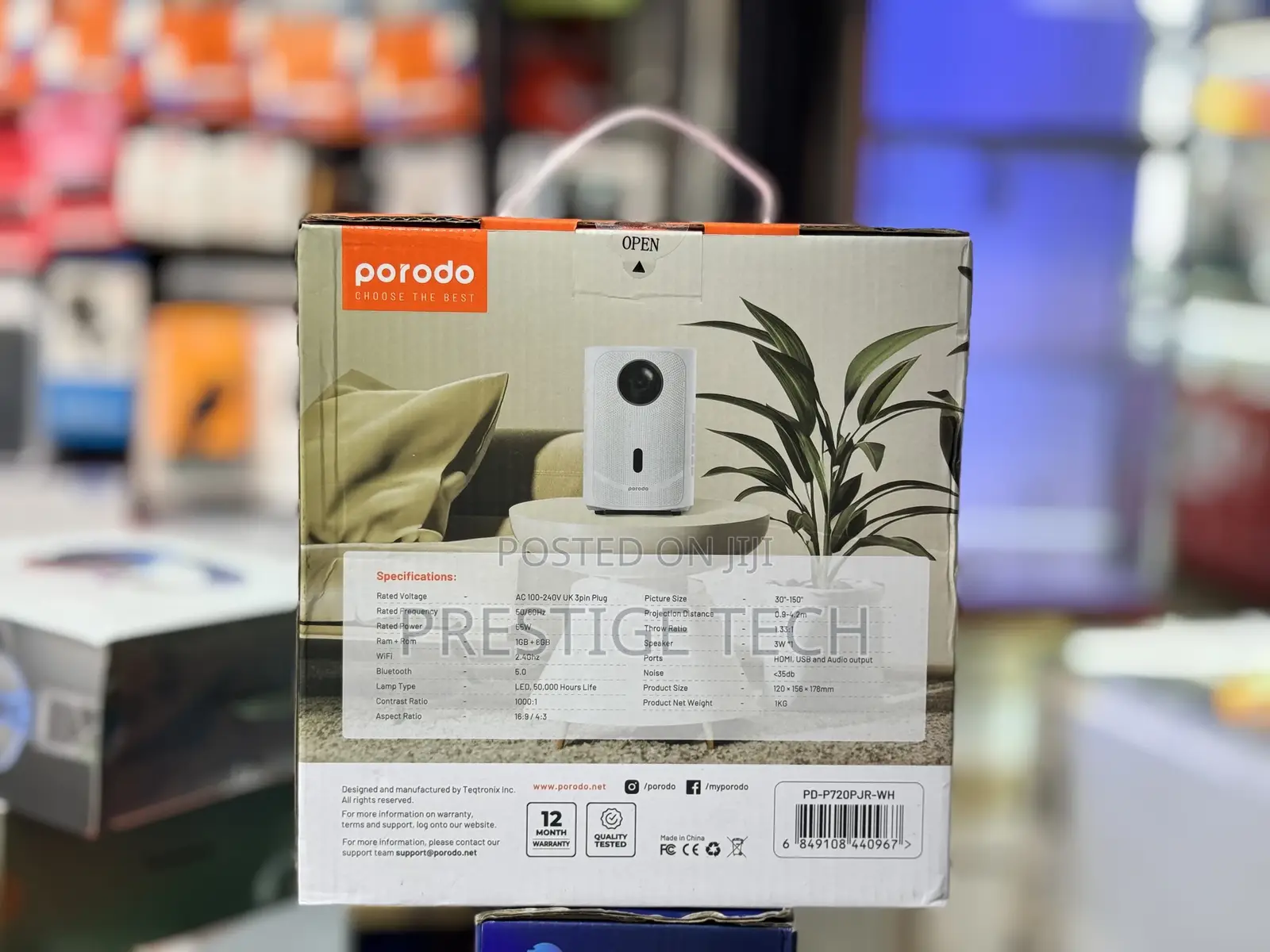 Porodo Mini Projector With Wireless Mirroring
