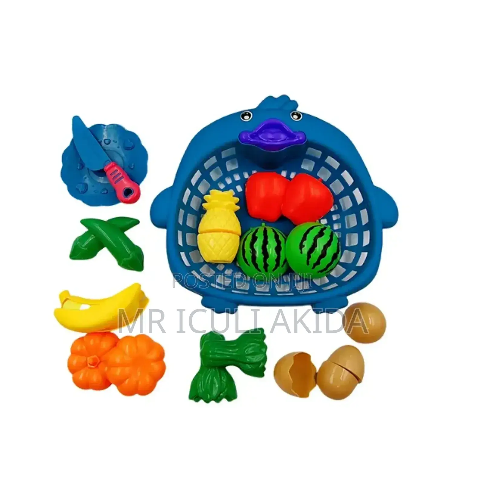 Kids Magnetic Fruit, Vegetable Pretend Basket Playing Toys