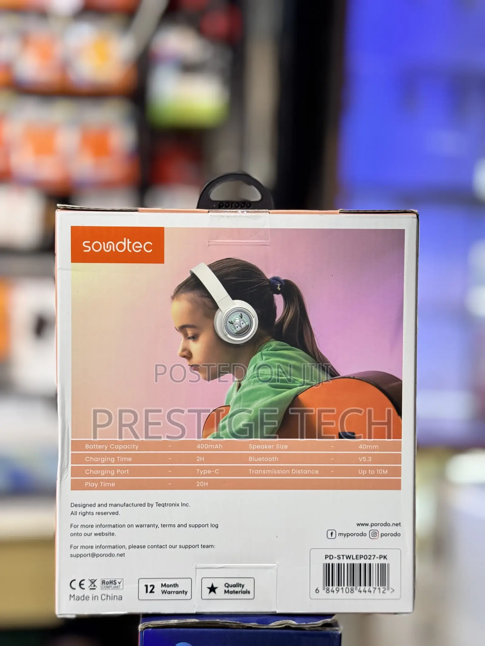 Porodo Soundtec Moose Wireless Kids Headphones