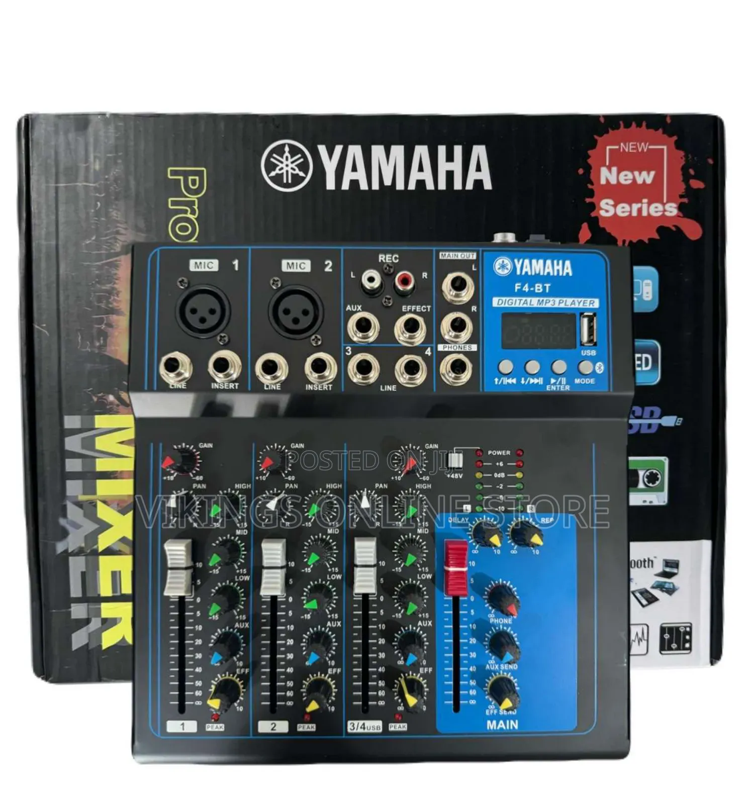 4 Channel Yamaha F4 Mixer Bt USB Mic 3 Eq Effect