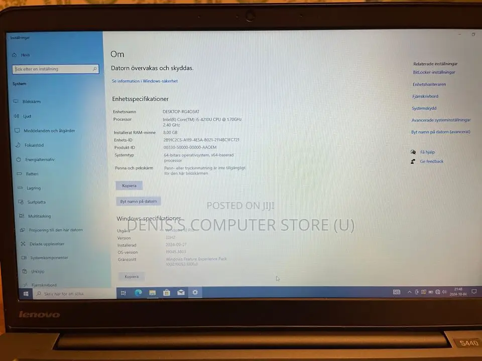 Laptop Lenovo IdeaPad S340 4GB Intel Core I5 HDD+SSD 320GB