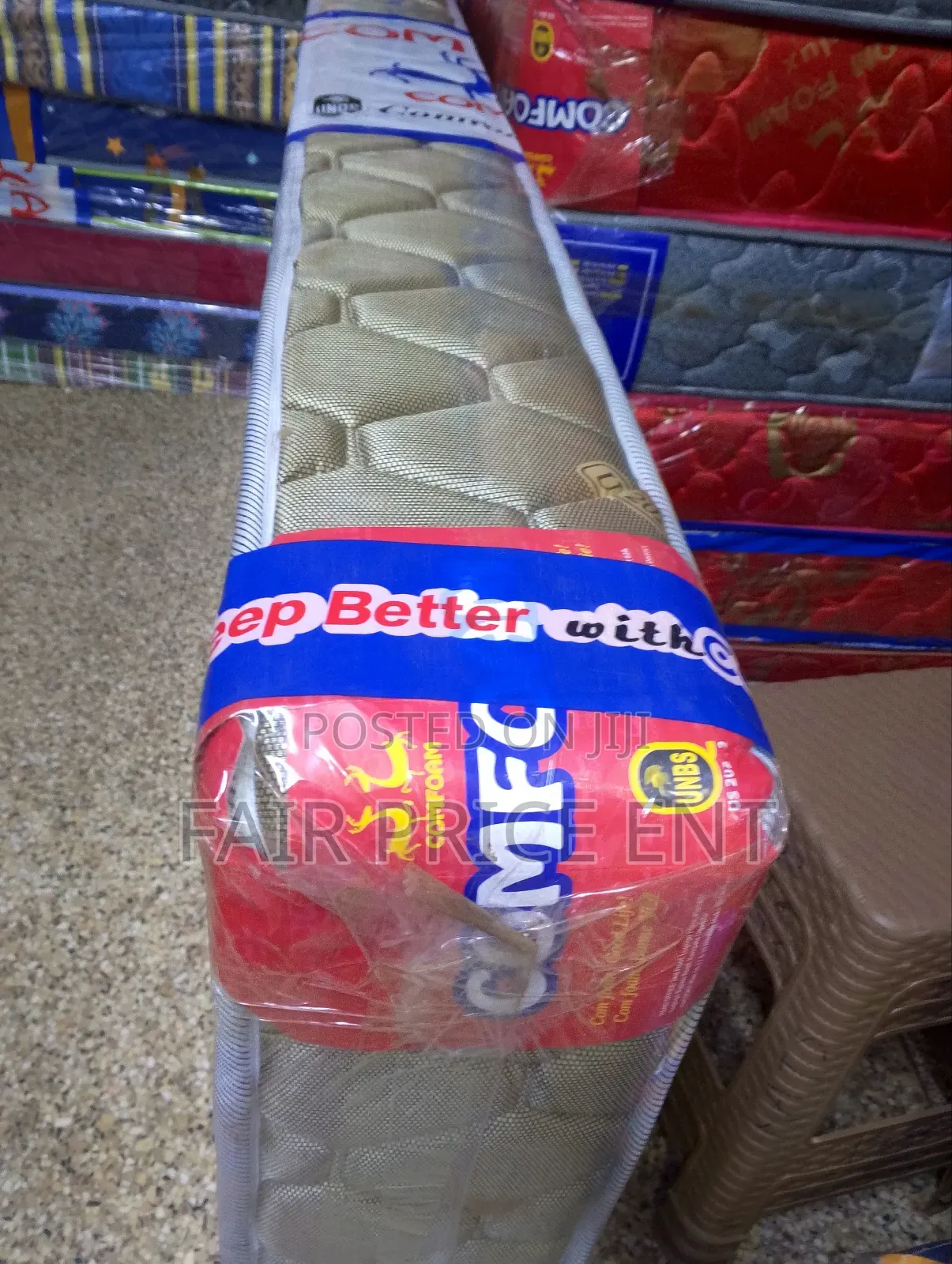 Re Bonded Mattress. 3*6*7 Inches.( Gold)