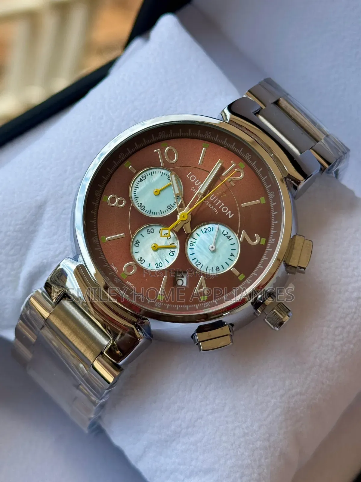 Louis Vuitton Silver Brown Classic Watch