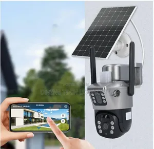 Dual Lens 4g PTZ Solar CCTV Outdoor Camera With 2way Audio