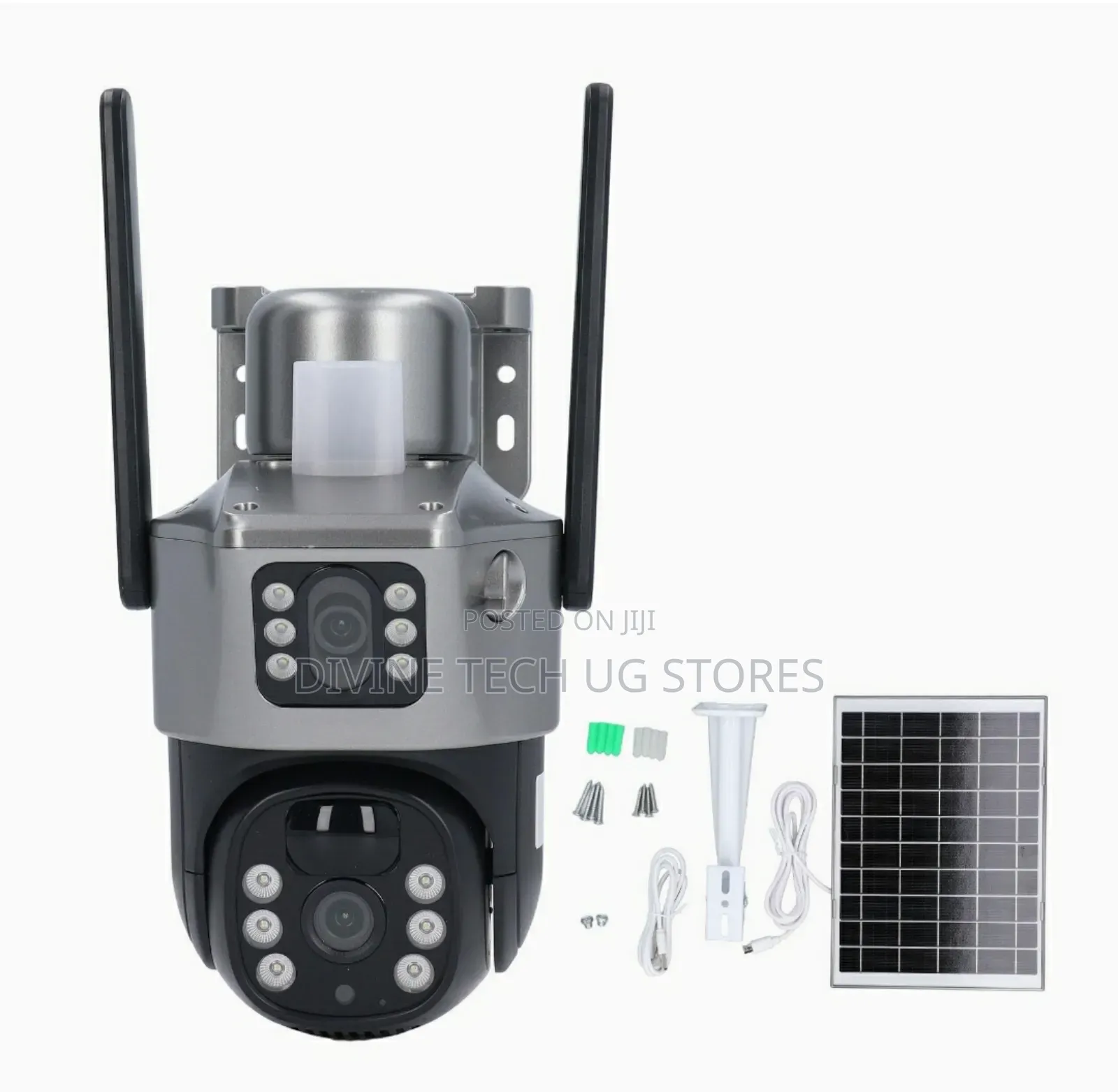 Dual Lens 4g PTZ Solar CCTV Outdoor Camera With 2way Audio