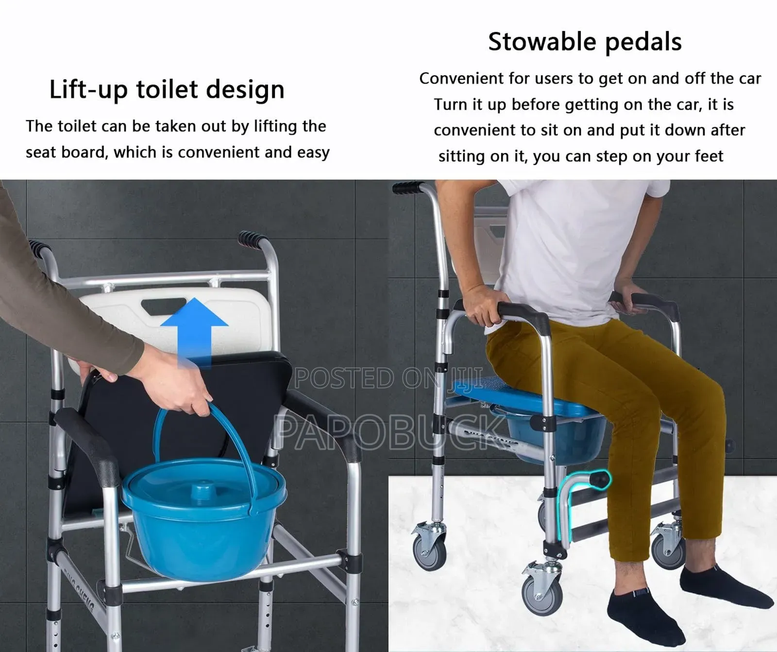 Portable Commode Chair With Wheels