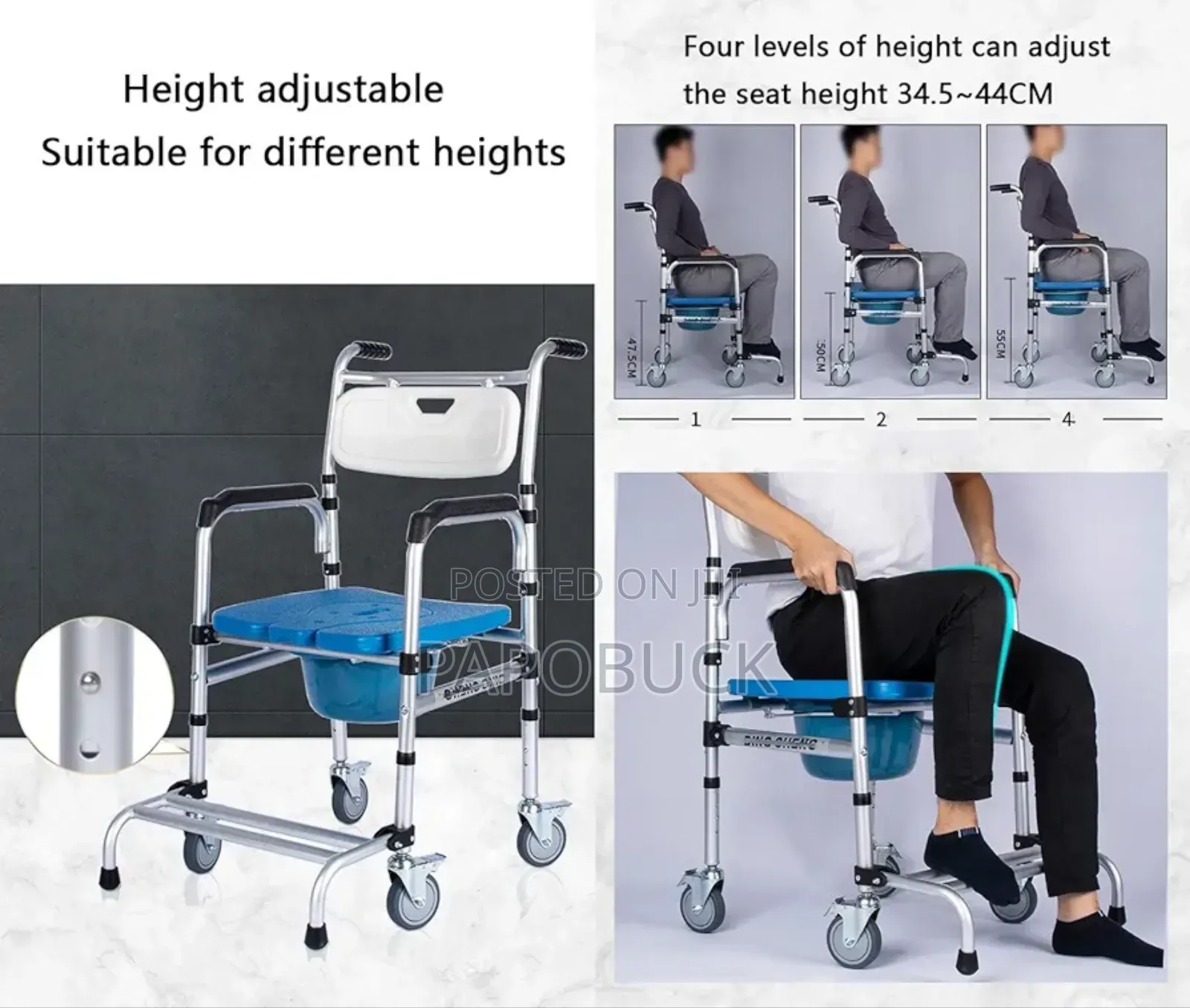 Portable Commode Chair With Wheels