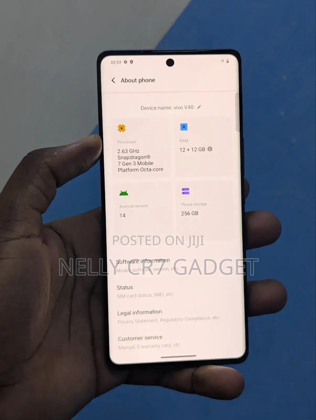 Vivo V40 5G 256 GB Gray