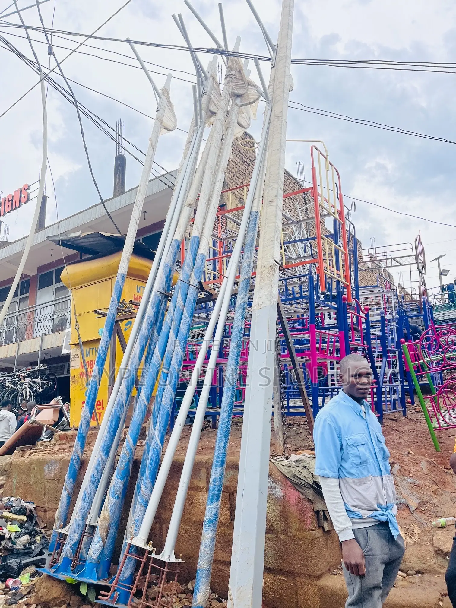 Road Tall Solar Poles