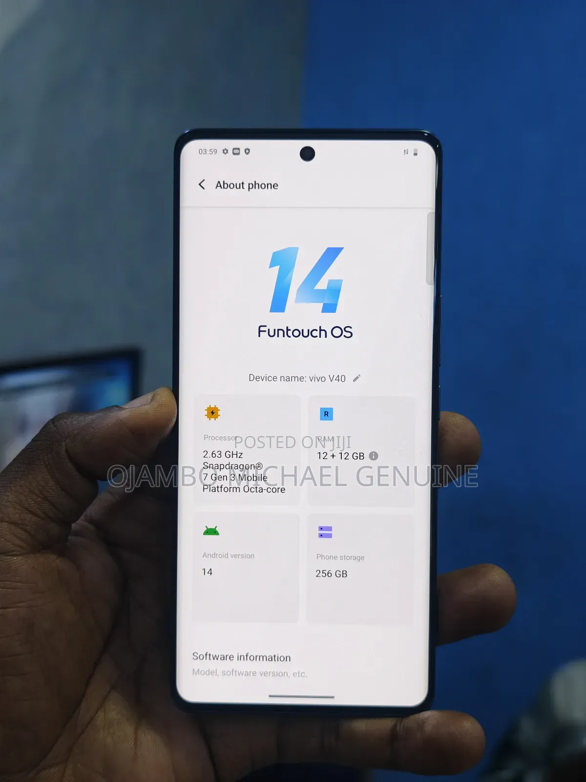 Vivo V40 5G 256 GB Gray