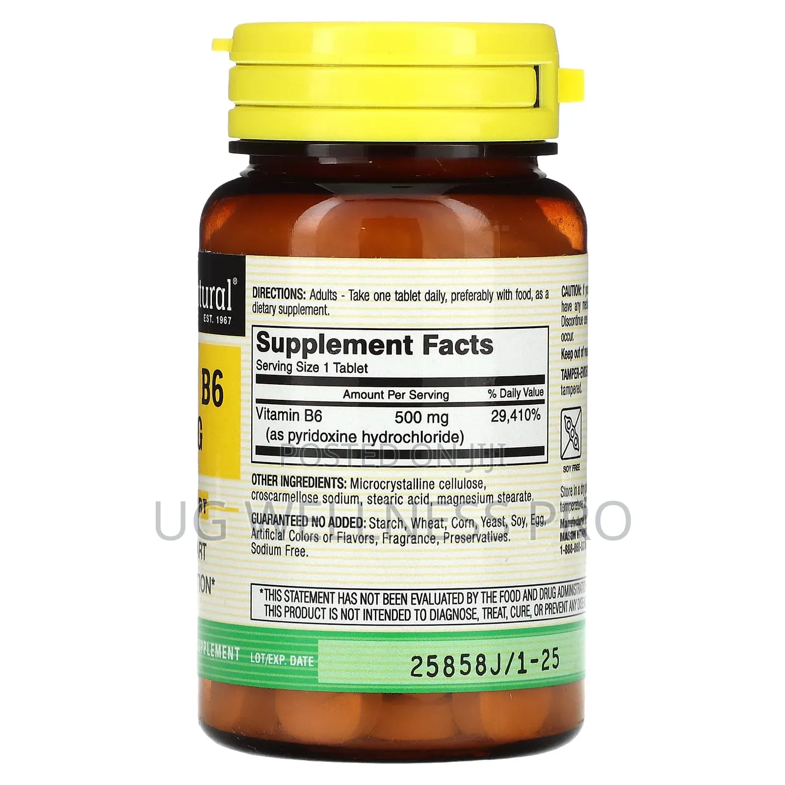 Mason Natural, Vitamin B6, 500 Mg, 60 Tablets