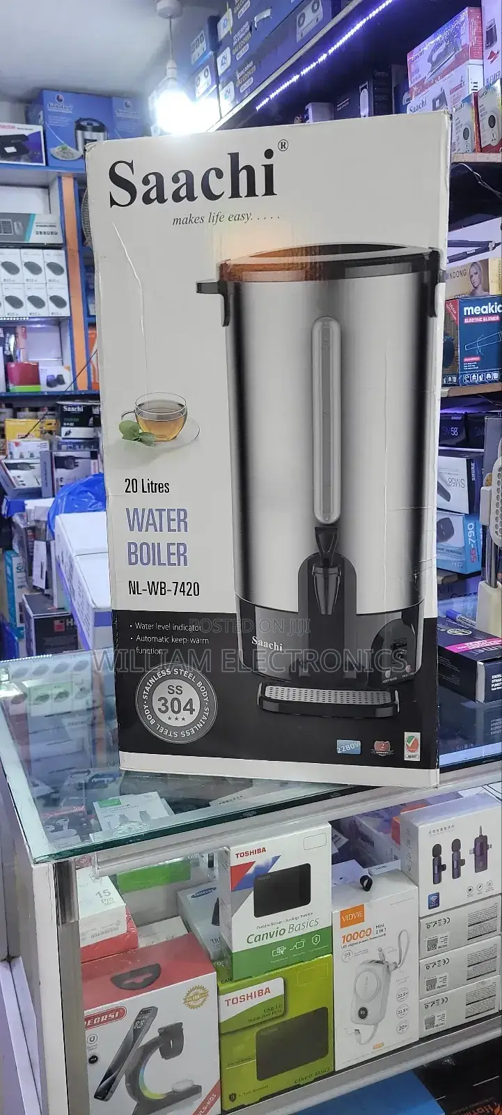 Silver Black 20L Saachi Water Boiler/Stainless Waterboiler