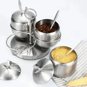 Stainless Steel Kitchen Spice Rack Pots