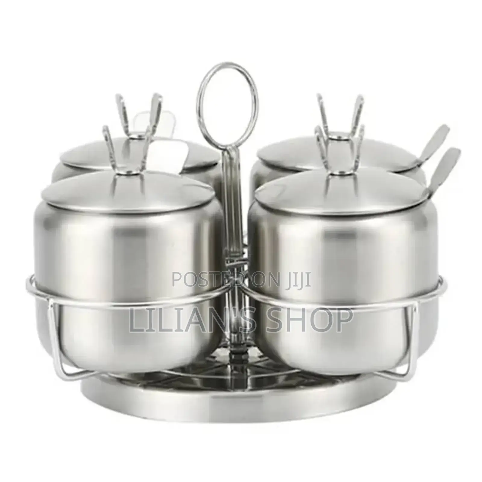 Stainless Steel Kitchen Spice Rack Pots