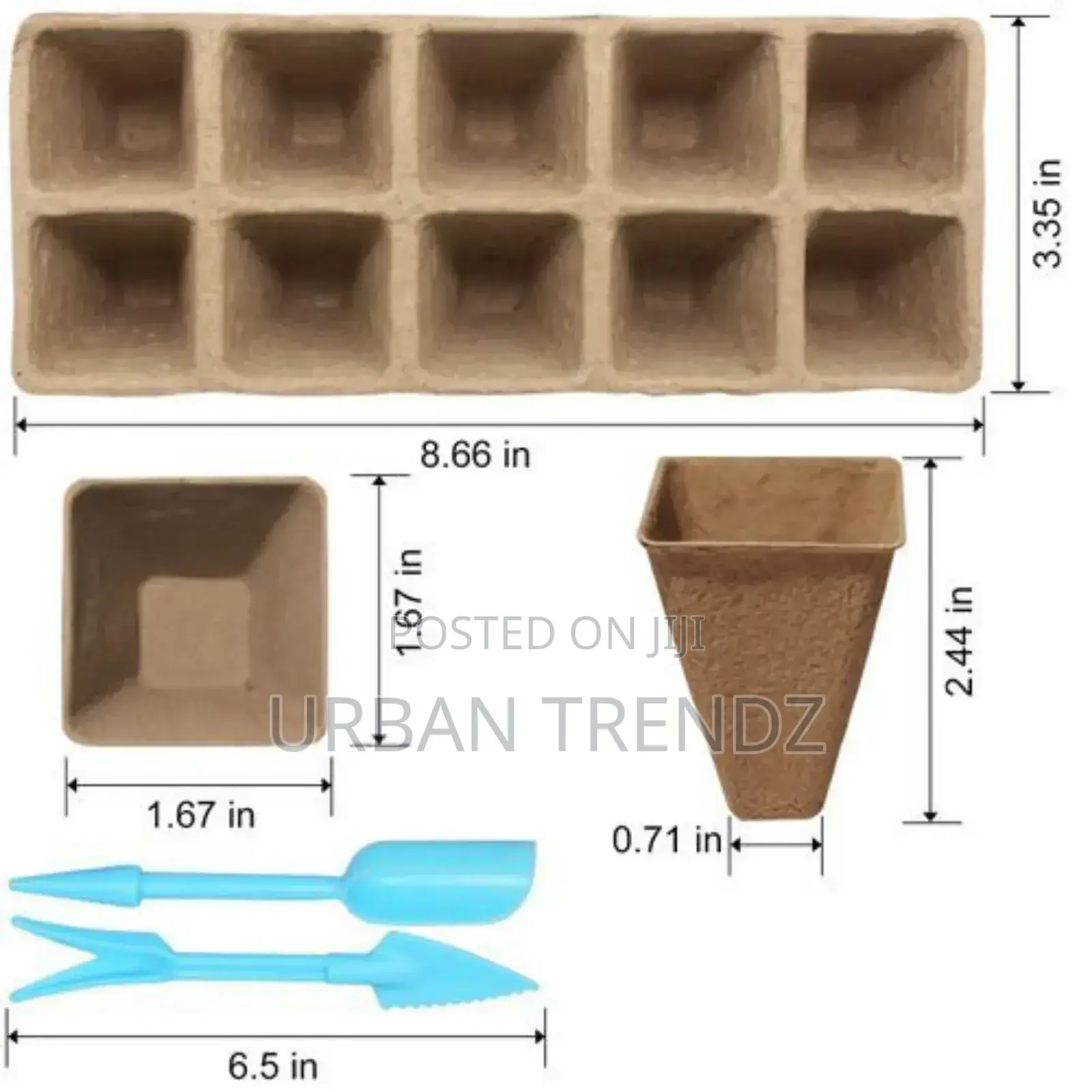 12 Pack Seed Starter Tray Kit Organic Biodegradable