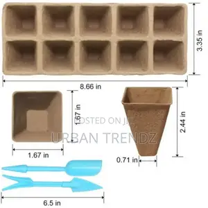 12 Pack Seed Starter Tray Kit Organic Biodegradable