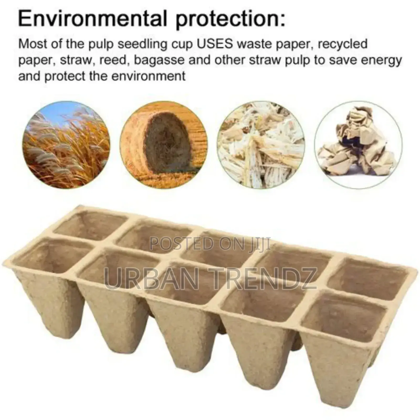 12 Pack Seed Starter Tray Kit Organic Biodegradable