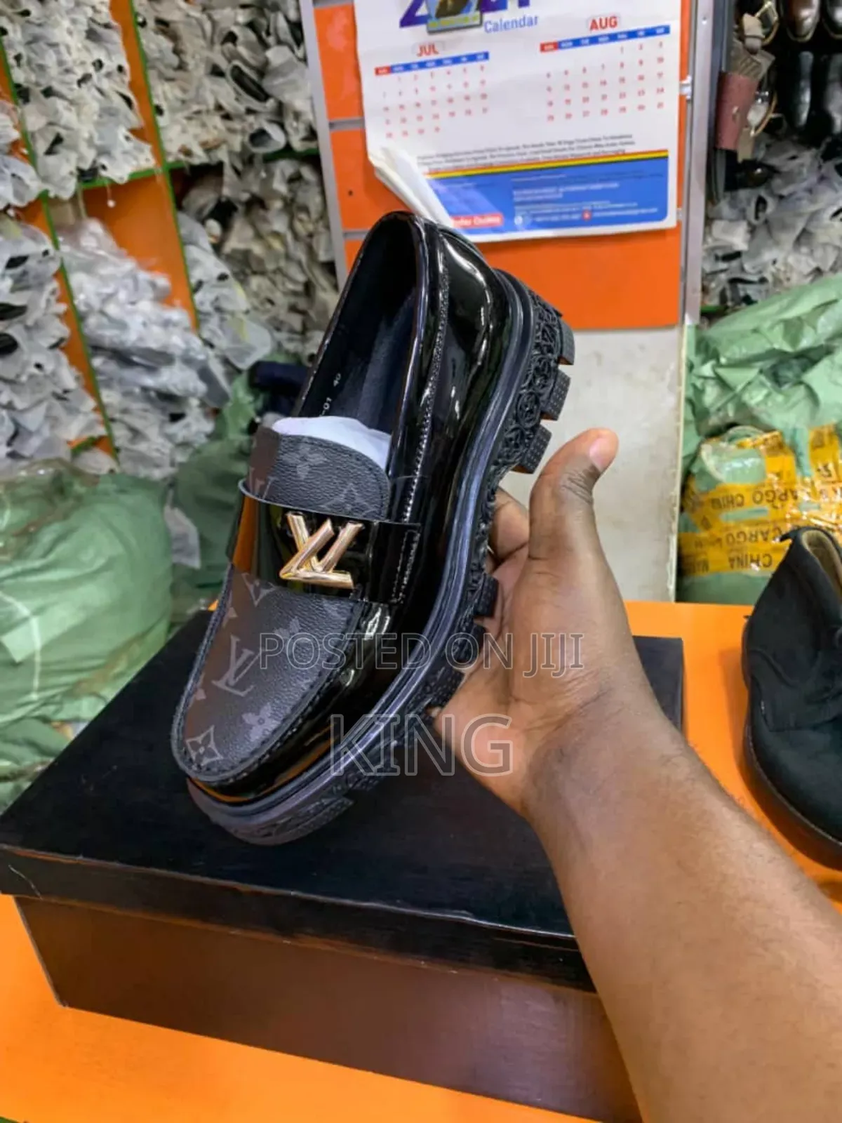 Aim Deep Black Leather Loafers