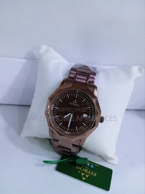 Fitron Classic Analog Watch Silver Brown