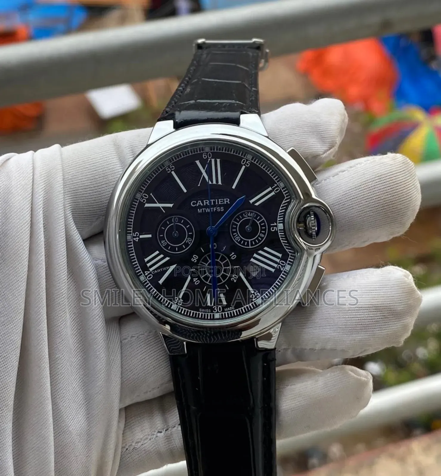 Original Cartier Black Silver Classy Watch