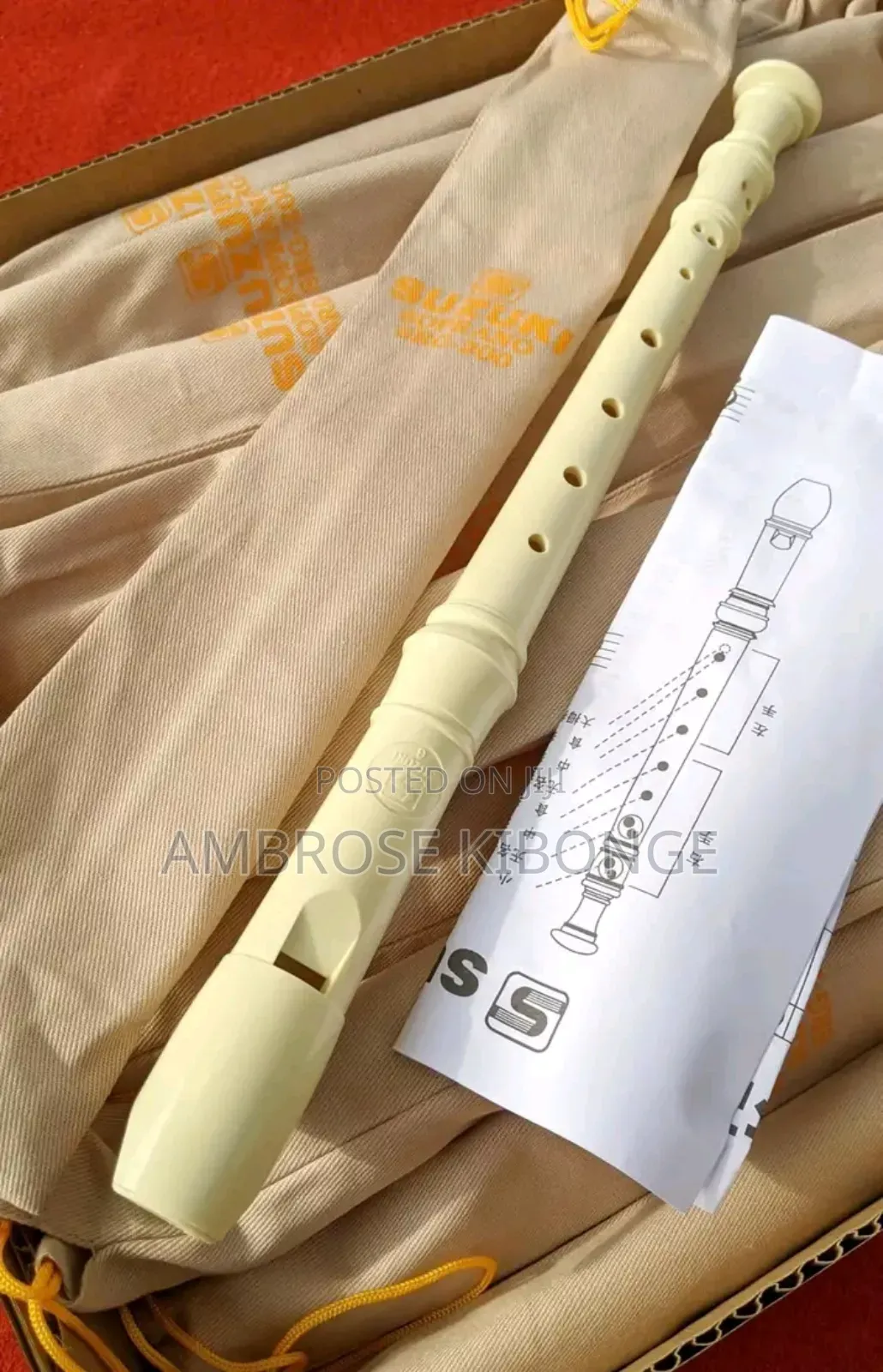 Open Key Straight Soprano Flute Recorder FREE Cleaning Rod