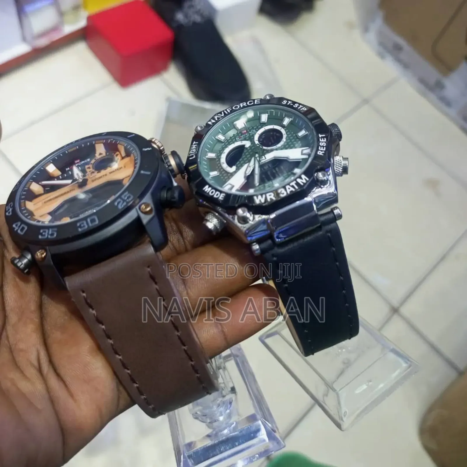Naviforce Genuine Leather Strap Watches