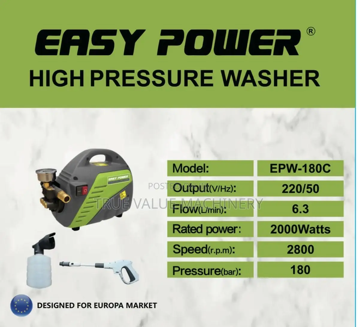 Easy Power Portable Pressure Washer 2KW