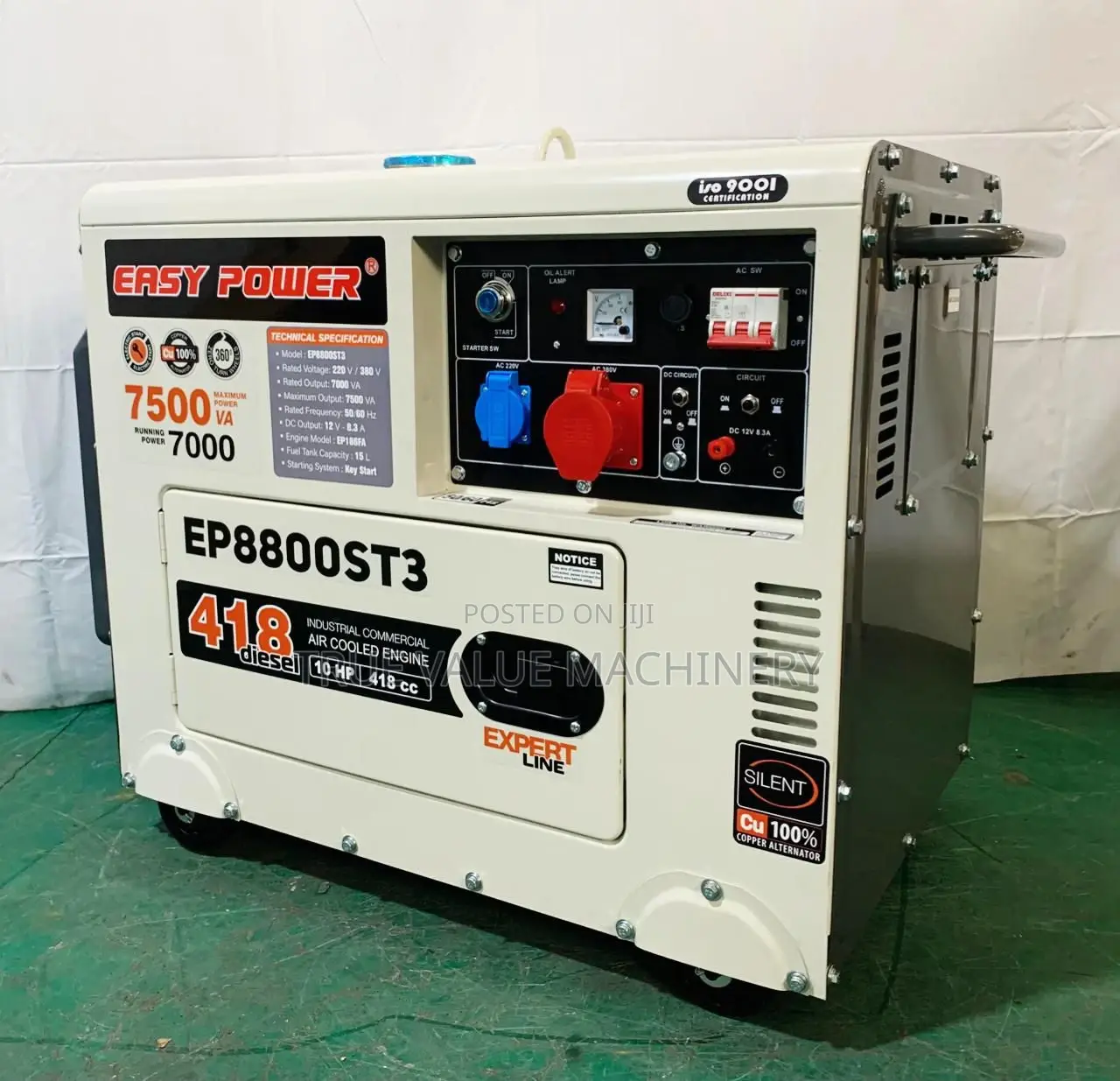 7.5kva Silent Diesel Generator EP8800ST3 Easy Power