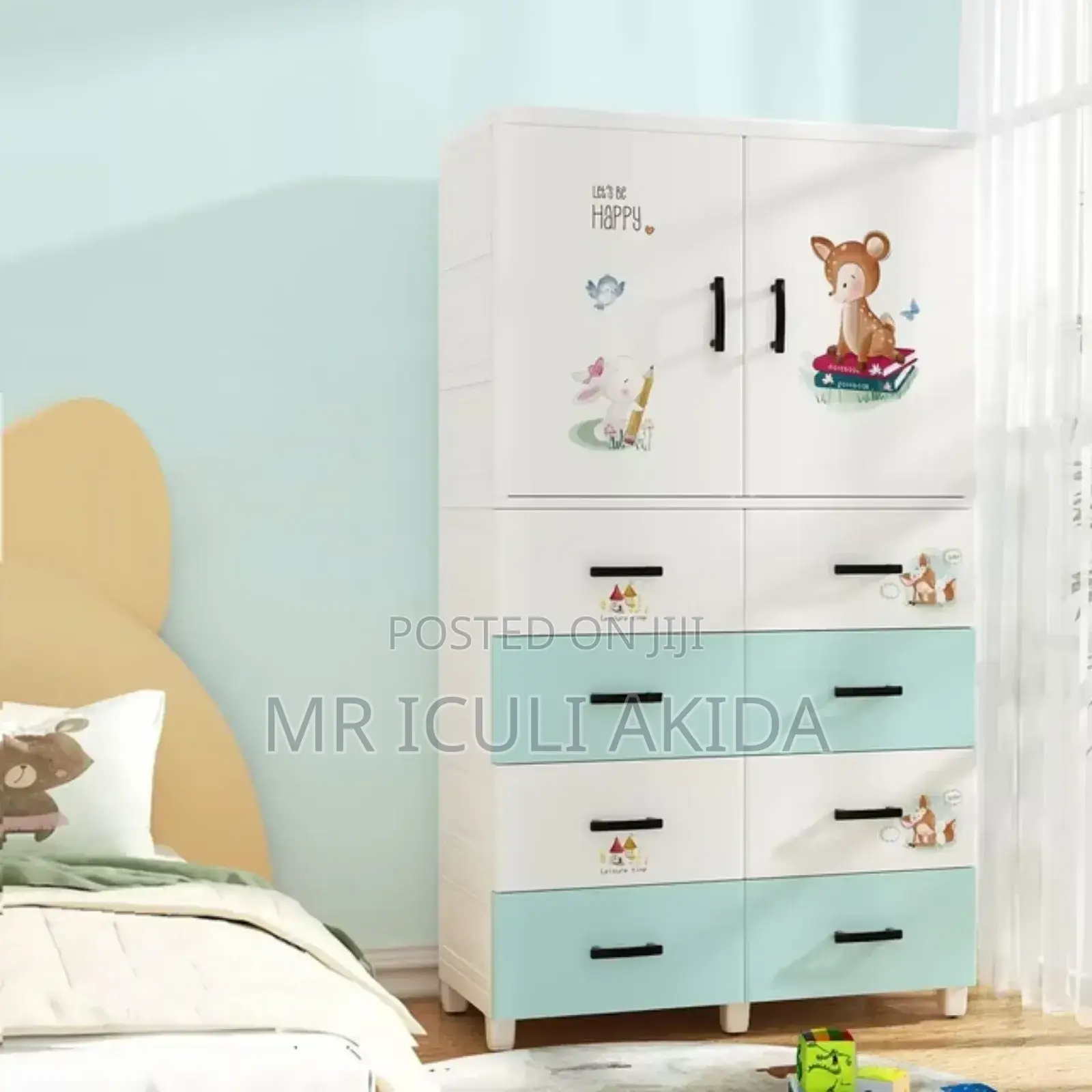 5layer Kids Bedroom Plastic Wardrobe Storage Box Drawer
