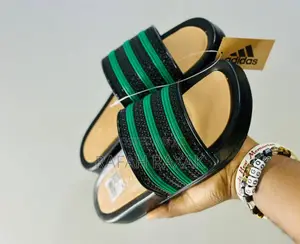 Original Black/Green Adidas Flip Flop Push in Sandals