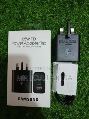 65W PD Power Adapter Trio USB-C X2ports Super Fast Charger