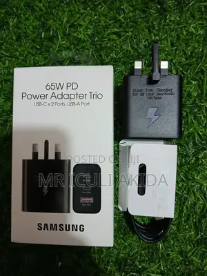 65W PD Power Adapter Trio USB-C X2ports Super Fast Charger