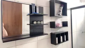 Bathroom Wall Mirror Shelf With 3 Extra Shelves