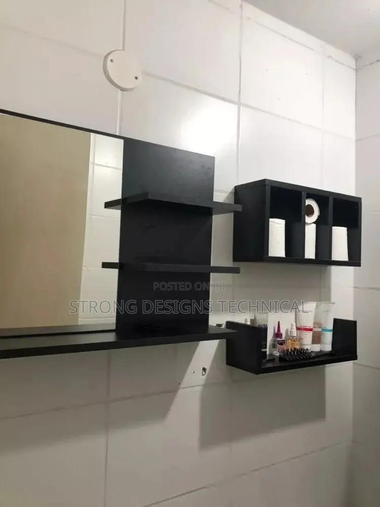 Bathroom Wall Mirror Shelf With 3 Extra Shelves
