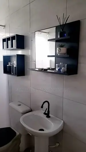 Bathroom Wall Mirror Shelf With 3 Extra Shelves
