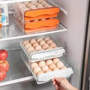 32 Grid Double Layer Egg Tray Holder, Transparent Storage